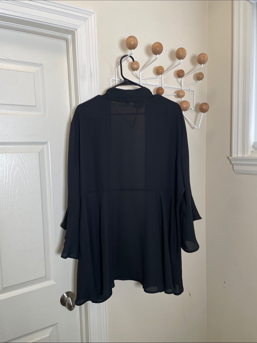 Joseph Ribkoff Open-Front Flowy Polyester Cardigan  Black M - Picture 7 of 11